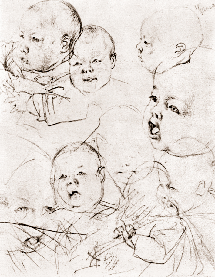  Adolpyh Von Menzel —— 婴儿的多种姿势 (2)